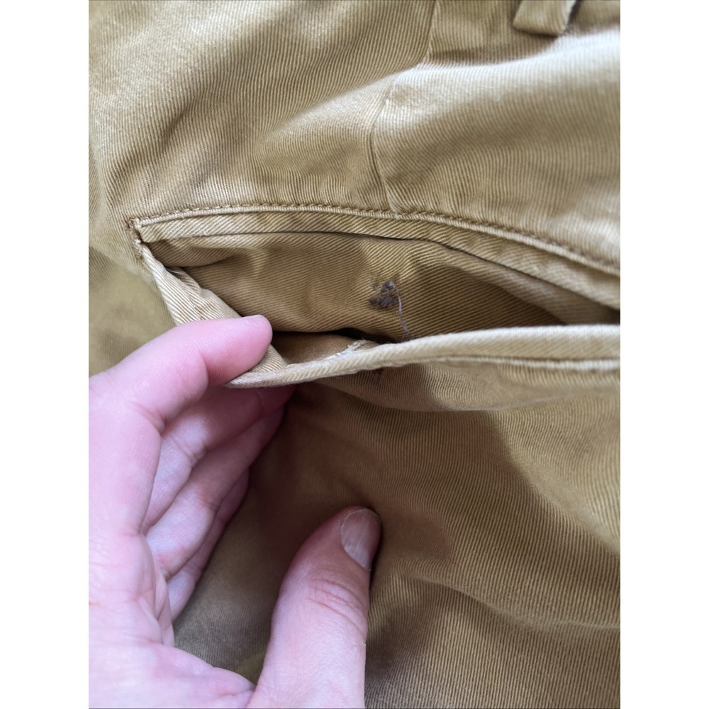 Polo Ralph Lauren Classic Chino Pants Khaki Tan Size 34/32 - Missing All Buttons - Picture 9 of 10